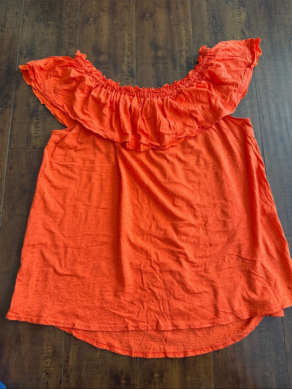 Matilda Jane Bright Orange Off-Shoulder Ruffle Camisole